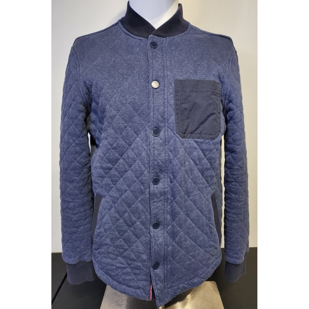 Tommy Hilfiger Mens Size M Full Zip Button Jacket Long Sleeve‎ Pocket Blue Heavy